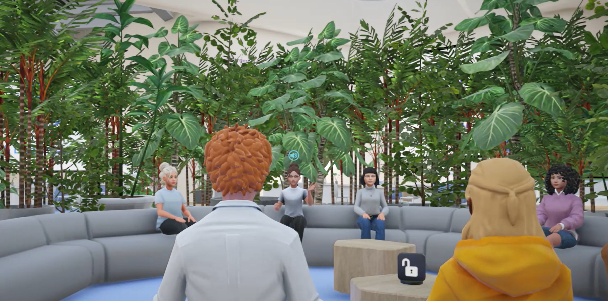Session de groupe de paroles dans l'espace immersif GlobaNova